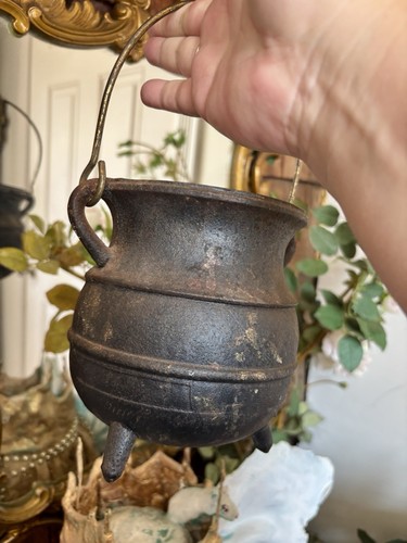Antique iron cauldron rare - antique,