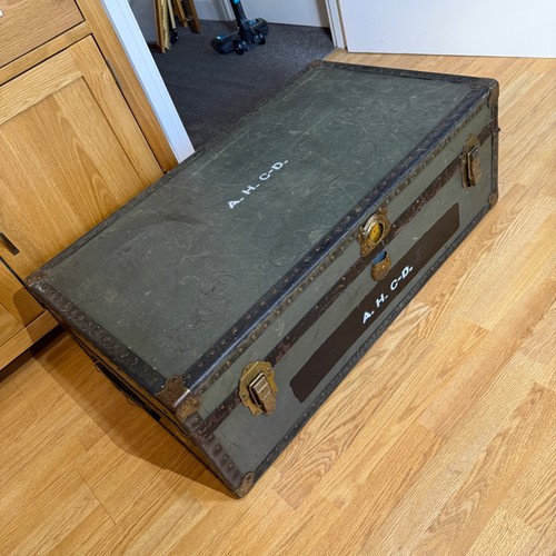 Large vintage travel trunk - vintage,