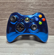 Microsoft Xbox 360 Chrome Blue Official Controller Wireless - Fast Shipping