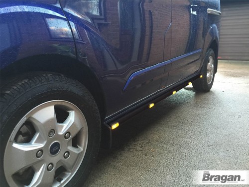 Black side bars amber - black, leds