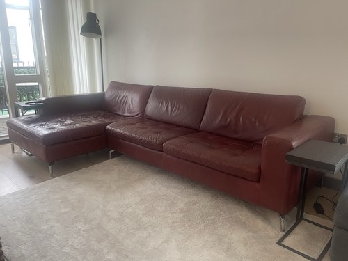 Natuzzi dark red leather left - natuzzi,
