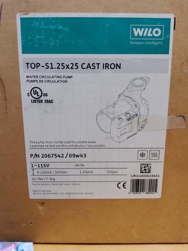 Wilo water circulating pump - circulating,