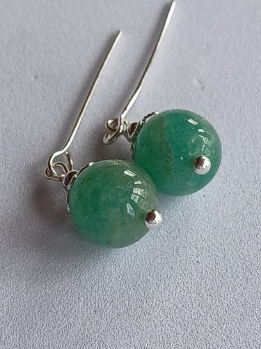Doll earrings real - green, jade