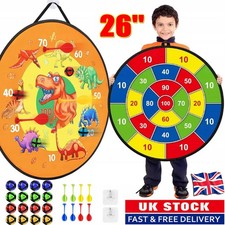 26 Inches Kids Dart Board Set, Dart Board for Kids, double Sided with 16 Sticky