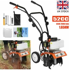 52cc Petrol Cultivator Rotavator Tiller Garden Allotment Soil Vegetable Patch UK