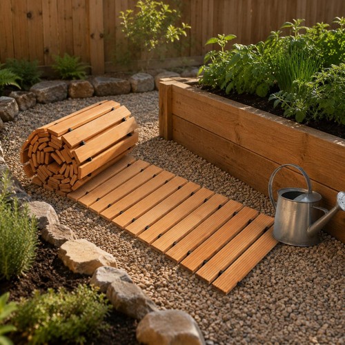 Wooden garden path easy - path,