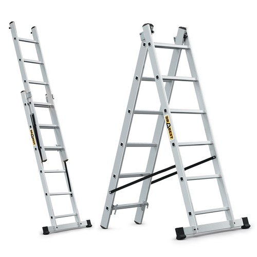 Home aluminum ladder section - aluminum, 2-section