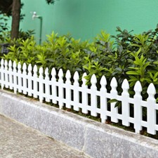 White Plastic Picket Fencing Outdoor Garden Lawn Edge Border Path Edging Fence