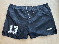 Vintage Erima Nylon Sprinter Shorts Glanz Black Shiny Football Gay  D8  34-42”