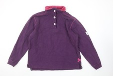 Lazy Jacks Women’s Purple Henley Sweatshirt Size L Cotton Fleece Lined