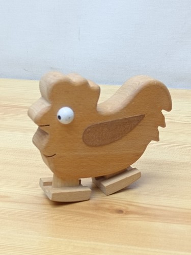 Vintage 1970s wooden chicken - wooden,