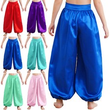 Kids Girls Trousers Theme Party Bloomers Tribal Dance Pants Zipper Belly Arabic