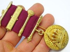 Vintage Sterling Silver Gilt Coopers Old Boy Chapter 5211 Masonic Jewel Medal