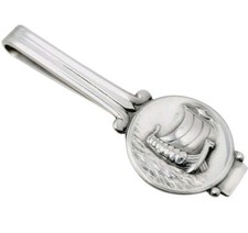 GEORG JENSEN MENS Tie Clip 50 925 STIRL SILVER SHIP NAUTICAL THEME GIFT 🎁 READY