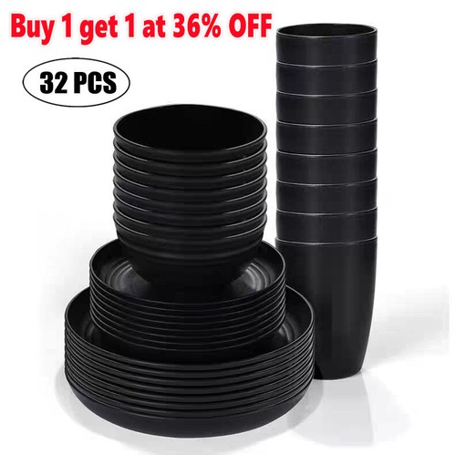 32pcs black dinnerware bowl - 32pcs,