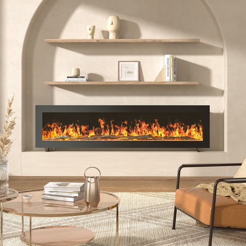 Led fireplace media wall - fireplace,