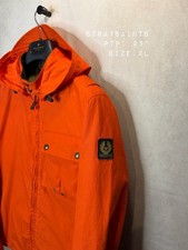 Belstaff Wing Orange Dry Waxed Hooded Jacket Parka Men’s Size XL UK 42 