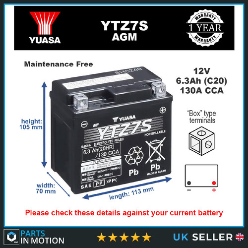 Genuine yuasa ytz7s high power - genuine,