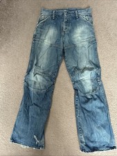 G-Star S.C. Elwood Men Blue Straight Regular Distressed Jeans W31 L31 (993)