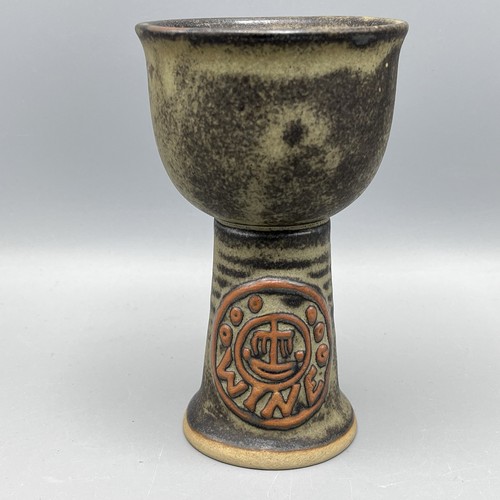 Tremar pottery wine goblet - pottery,