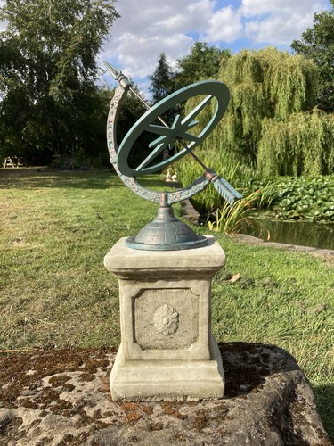 Cast iron blue armillary - cast, on