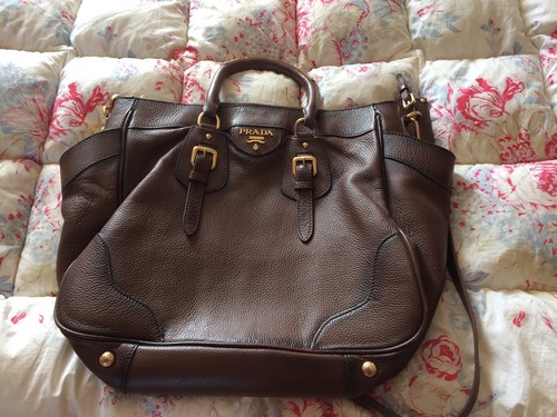 Prada brown soft - brown, leather