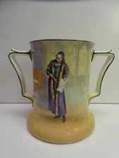 ROYAL DOULTON POTTERY SHYLOCK SHAKESPEARE SERIES WARE 2 HANDLE VASE