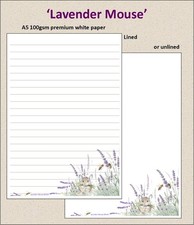 Lavender Mouse  - A5 Letter writing paper stationery sets (envelopes optional)
