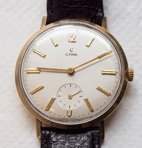 Cyma vintage 9ct gold watch - vintage,