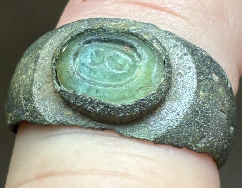 Roman bronze alloy ring with - roman,