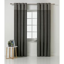 Dublin Charcoal Grey Ring Top Eyelet Lined Bedroom Lounge 66"x72" 168x183cm