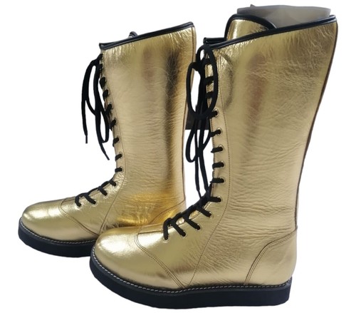 Wrestling long boots gold - wrestling,