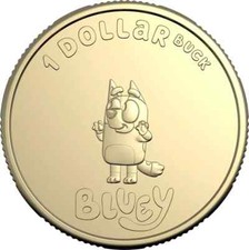 Bingo Buck 2024 One Dollar Coin Dollarbuck Dog Bluey Blue $1 Australia Rare UNC