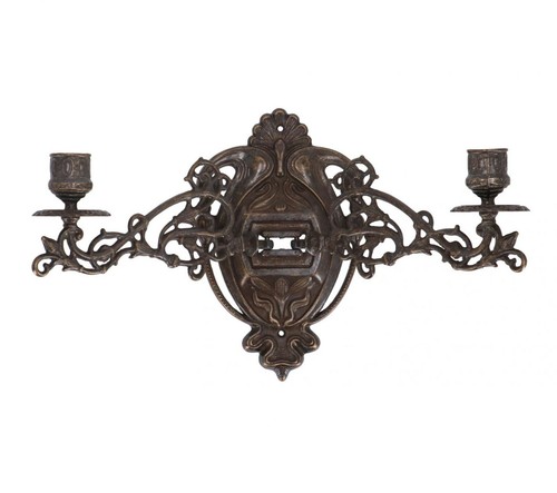 Brass candle holder - candle,