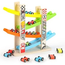 4 Track Wooden Ramp Racing