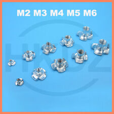 4-Prong Tee Nut Straight Barrel Zinc Plated T-Nut M2 M3 M4 M5 M6