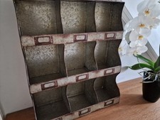Industrial Vintage Style Cupboard Cabinet 9 Pigeon Hole Wall Storage Metal Shelf