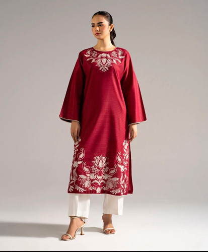 Red embroidered women - embroidered, women's