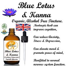 Organic Blue Lotus + Kanna extracts Tincture Alcohol Free-Certified UK Herbalist