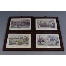 Set of Four Vintage Framed and Glazed John Leech Prints depicting Hunting Scenes