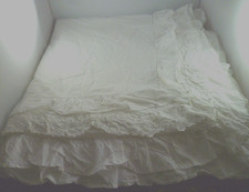 Simply Shabby Chic Full Queen Duvet Cover White Petticoat Lace Ruffle 82x90