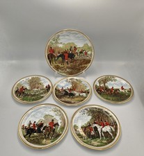 Vintage J.F. Herring Sen Hunting Scene Commerative Plates X 6 Horse & Hounds