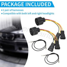 2x For BMW E36 US to Euro Headlight Adapter Harness Fit Euro Connector Plug&Play