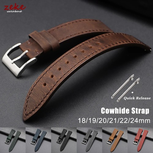 Vintage leather watch - leather, strap