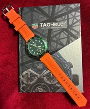 TAG Heuer 22mm Formula 1 F1 Orange Rubber Watch Strap.