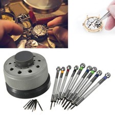 19x Watchmakers Jewellers Screwdriver Set Reversible Blades Watch Repair