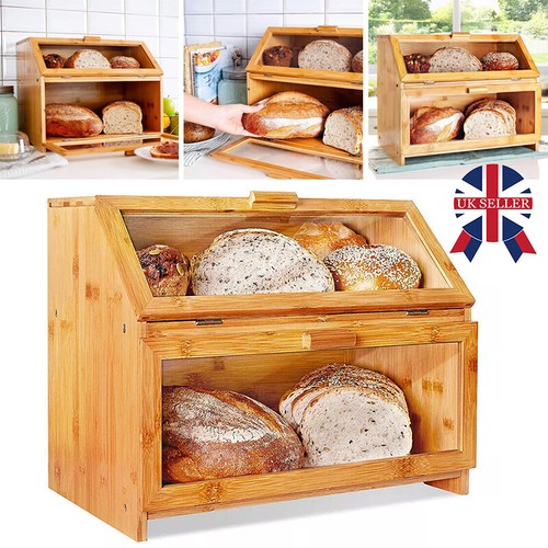 Large bamboo wood bread - large, bin