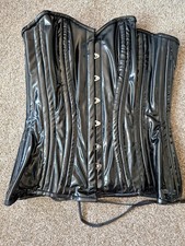 Black Overbust boned Shiny