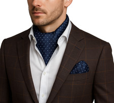 Navy Blue Men's Ascot Cravat &
