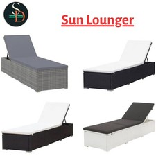 Modern Sun Lounger with Cushion Poly Rattan Garden Outdoor Furniture vidaXL